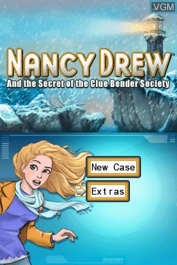 Title screen of the game Nancy Drew - The Mystery of the Clue Bender Society on Nintendo DS