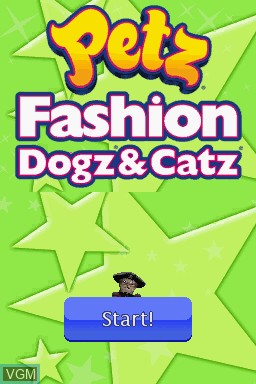 Title screen of the game Petz Fashion - Dogz & Catz on Nintendo DS