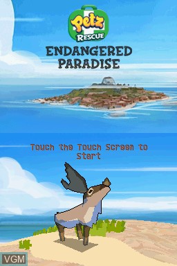 Title screen of the game Petz Rescue - Endangered Paradise on Nintendo DS
