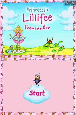 Title screen of the game Prinses Lillifee on Nintendo DS