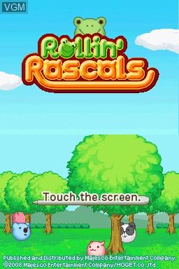 Title screen of the game Rollin' Rascals on Nintendo DS