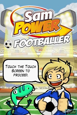 Title screen of the game Sam Power - Footballer on Nintendo DS