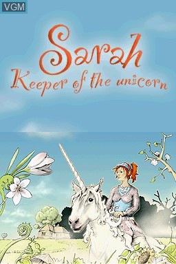 Title screen of the game Sarah - Keeper of the Unicorn on Nintendo DS