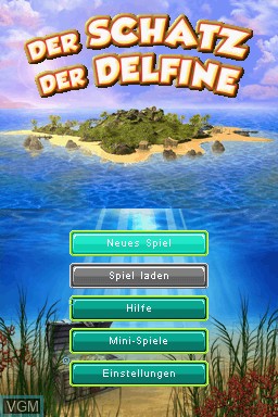 Title screen of the game Schatz der Delfine, Der on Nintendo DS