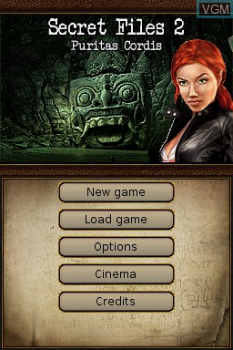Title screen of the game Secret Files 2 - Puritas Cordis on Nintendo DS