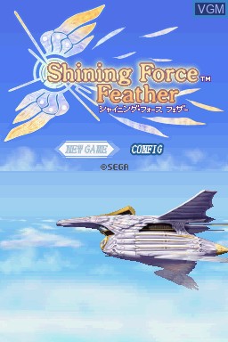 Title screen of the game Shining Force Feather on Nintendo DS