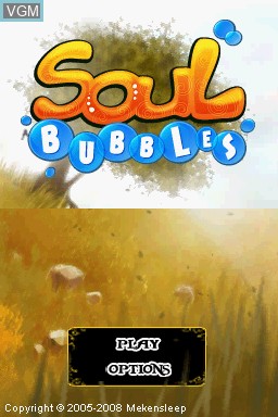 Title screen of the game Soul Bubbles on Nintendo DS