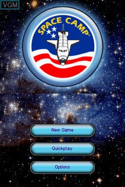 Title screen of the game Space Camp on Nintendo DS