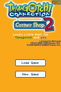 Title screen of the game Tamagotchi Connection - Corner Shop 2 on Nintendo DS