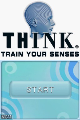 Title screen of the game Think - Train Your Senses on Nintendo DS