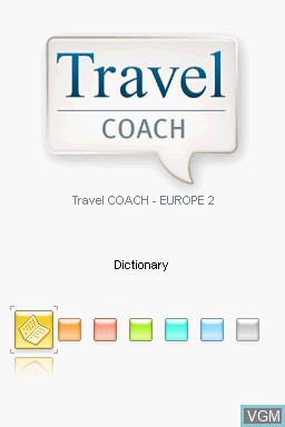 Title screen of the game Travel Coach - Europe 2 on Nintendo DS