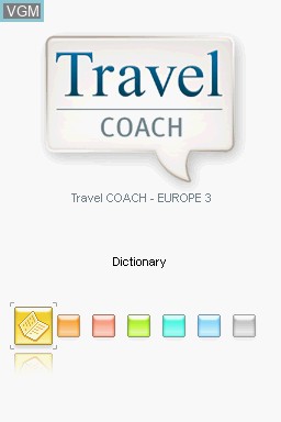 Title screen of the game Travel Coach - Europe 3 on Nintendo DS