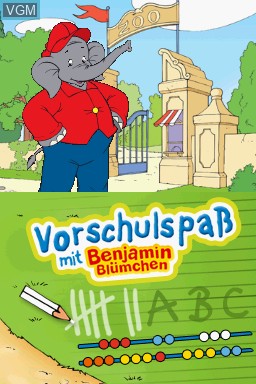 Title screen of the game Benjamin Blumchen Vorschulspass - Lernen spielen und Verstehen on Nintendo DS