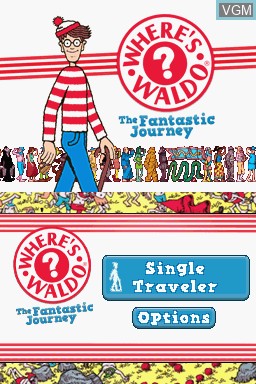 Title screen of the game Where's Waldo? The Fantastic Journey on Nintendo DS