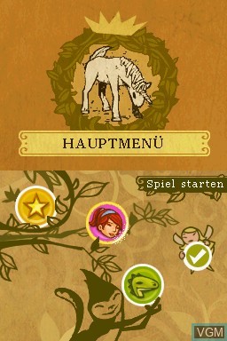 Title screen of the game Zarah - Das Schloss des Gwoor on Nintendo DS