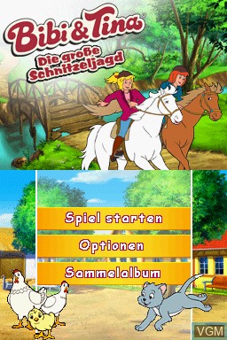 Title screen of the game Bibi & Tina - Die Grosse Schnitzeljagd on Nintendo DS
