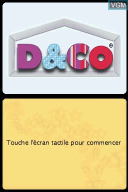 Title screen of the game D&CO - Ta Maison de Rêve en 7 Jours on Nintendo DS