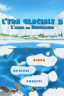 Title screen of the game Era Glaciale 3, L' - L'Alba dei Dinosauri on Nintendo DS
