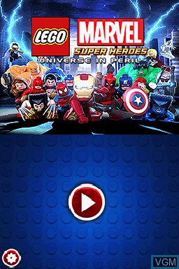 Title screen of the game LEGO Marvel Super Heroes - L'Univers en Péril on Nintendo DS