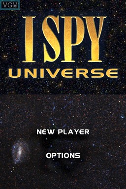 Title screen of the game I Spy Universe on Nintendo DS