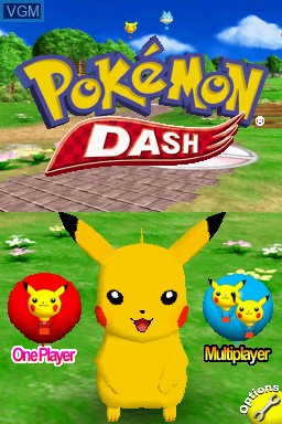 Menu screen of the game Pokemon Dash on Nintendo DS