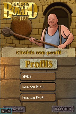 Menu screen of the game Fort Boyard - Le Jeu on Nintendo DS