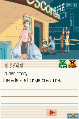 Menu screen of the game Eigo o Taberu Fushigi na Ikimono Marsh on Nintendo DS