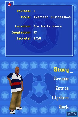 Menu screen of the game Cory in the House on Nintendo DS