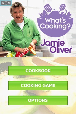 Menu screen of the game What's Cooking with Jamie Oliver on Nintendo DS