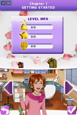 Menu screen of the game Girls Life - Jewellery Style on Nintendo DS