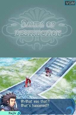 Menu screen of the game Sands of Destruction on Nintendo DS