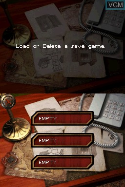 Menu screen of the game Safecracker - The Ultimate Puzzle Adventure on Nintendo DS