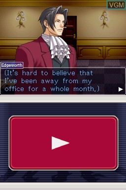 Menu screen of the game Ace Attorney Investigations - Miles Edgeworth on Nintendo DS