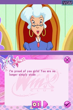 Menu screen of the game Winx Club - Believix in You! on Nintendo DS