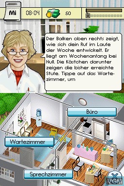 Menu screen of the game Mein TraumJob Kinderarztin on Nintendo DS