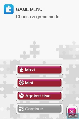 Menu screen of the game Diddl Puzzle - Echter Puzzlespass fuer Unterwegs on Nintendo DS