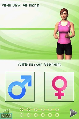 Menu screen of the game Gesundheitscoach, Der - Wohlfuhlen jeden Tag on Nintendo DS