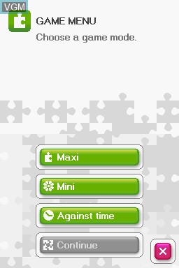Menu screen of the game GEO Wunder Natur Puzzle - Echter Puzzlespass fuer Unterwegs on Nintendo DS