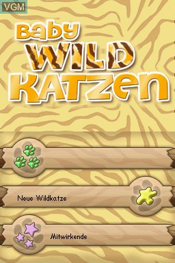 Menu screen of the game Baby Wildkatzen on Nintendo DS