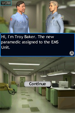 Menu screen of the game Emergency Room - Real Life Rescues on Nintendo DS