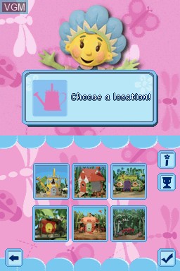 Menu screen of the game Fifi and the Flowertots on Nintendo DS