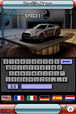 Menu screen of the game Need for Speed - Nitro on Nintendo DS