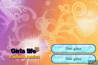 Menu screen of the game Girls Life - Fashion Addict on Nintendo DS