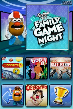 Menu screen of the game Hasbro Family Game Night on Nintendo DS