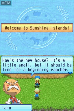 Menu screen of the game Harvest Moon DS - Sunshine Islands on Nintendo DS