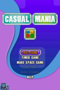 Menu screen of the game Casual Mania on Nintendo DS