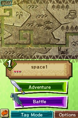 Menu screen of the game Legend of Zelda, The - Spirit Tracks on Nintendo DS
