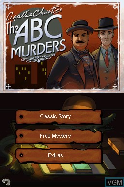 Menu screen of the game Agatha Christie - The ABC Murders on Nintendo DS
