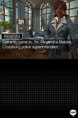 Menu screen of the game Crime Scene on Nintendo DS