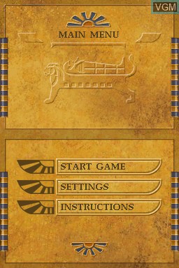 Menu screen of the game Goldene Amulett des Pharao, Das on Nintendo DS
